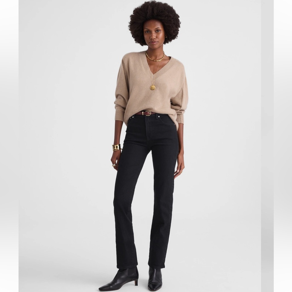 Madewell NWT longline straight Jean black womens size 28